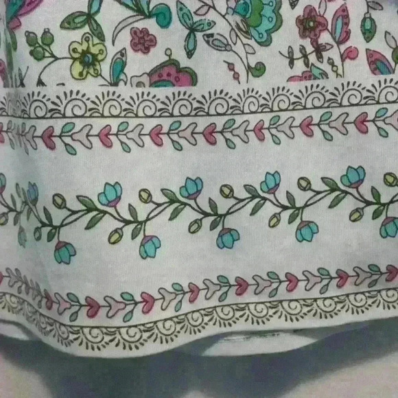 J. JILL midi skirt white with pink and teal Floral Pattern boho Leisure modal so - Picture 4 of 8